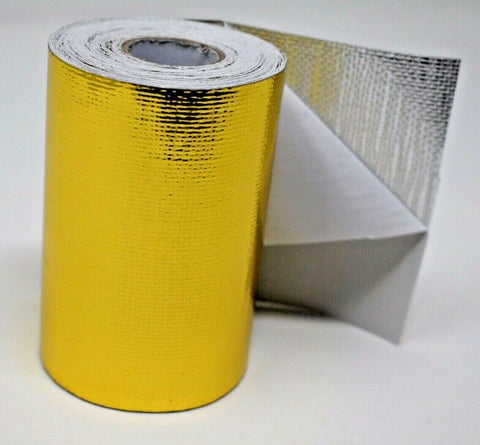 Giant Gold Reflective Thermal Heat Shield Tape Protect 4''x30' Roll Turbo Engine JackSpania Racing