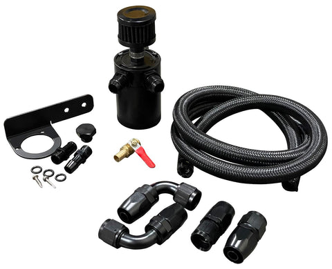 8AN Oil Catch Can Filter Breather Tank Mounting Bracket 2 Port Hose Drain -8AN JackSpania Racing