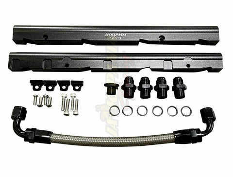 Billet LS Fuel Rail Kit GM LS3 V8 For OE Intake Manifold Hardware Direct Fit AN6 JackSpania Racing