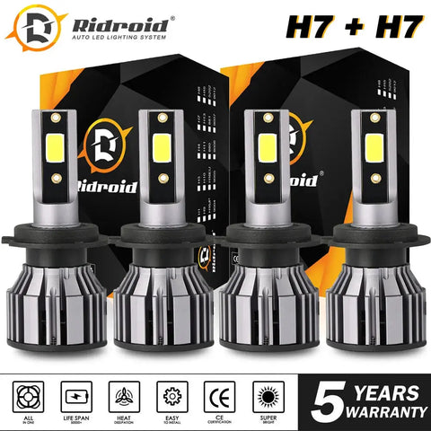 4X H7 Led Headlight Bulbs Kit High Low Beam For Hyundai Santa Fe 2007 2008 2009 EB-DRP