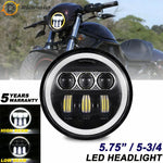 5.75" 5-3/4'' 80W Led Headlight High Low Beam Drl Fit For Harley Motorcycle EB-DRP