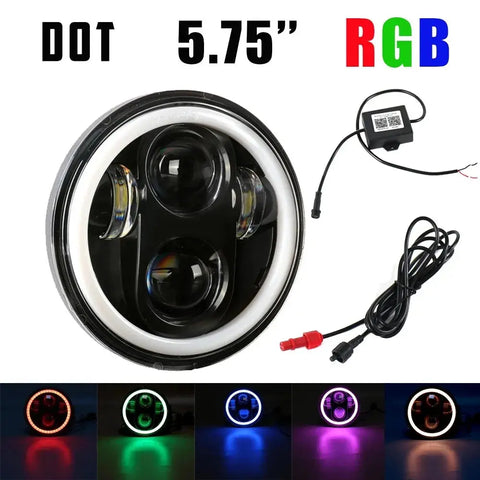 5.75" 5-3/4" Rgb Round Led Headlight Drl Projector Beam For Bmw Base 1969-1988 EB-DRP