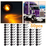 50xMini Round Amber LED Off-road SUV Pickup Side Marker Identification Light 1'' ECCPP