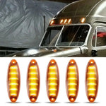 5X Amber Led Raised Roof Clearance Marker Lights For Freightliner Cascadia Truck EB-DRP