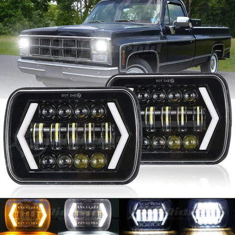 5X7'' 7X6 Led Headlight Hi-Lo Beam Drl For Toyota Pickup 1982-1995 Tacoma EB-DRP