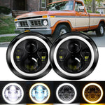 7Inch Round Led Headlights Halo Angel Eye For 1953-1977 F-100 F-250 F-350 Pickup EB-DRP