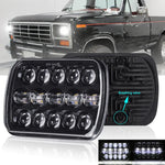 7X6" Led Headlight Hi/Lo Beam Projector For Ford Aerostar Bronco F650 F750 E-150 EB-DRP