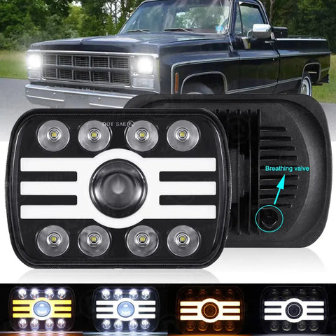 7X6 5X7" Led Headlight Hi-Lo Beam Drl For Chevy Pickup C1500 C2500 C3500 Express EB-DRP