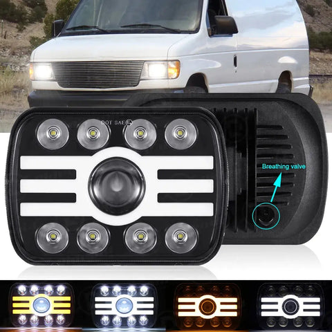 7X6 5X7 Led Headlight Hi-Lo Beam For Ford Aerostar E-100 E-150 E-250 E-350 Van EB-DRP