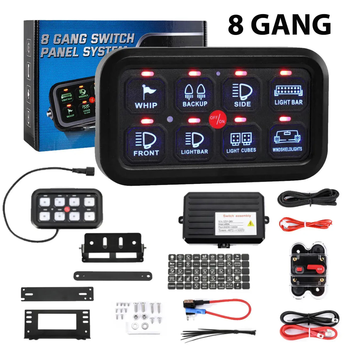 8 Gang Switch Panel On-Off Led Car Auto Switch Panel Circuit Control U ...