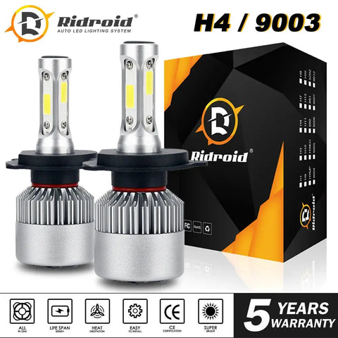 8000Lm 80W H4 Cob Hi/Lo Led Motorcycle Moto Headlight Bulb Lamp White 6000K 12V EB-DRP