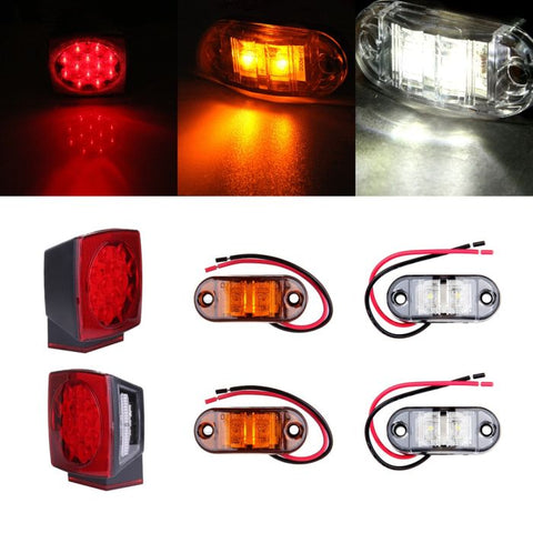 Red 12 LED Submersible Truck Trailer Stop Tail Brake side marker + free light ECCPP