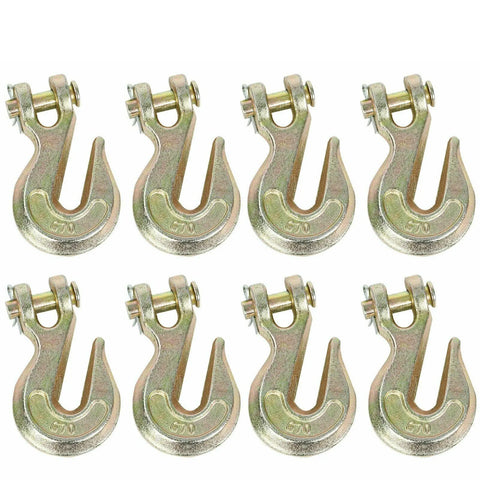 (8) G70 3/8"Clevis Grab Hooks F Wrecker Tow Chain Flatbed Truck Trailer Tie Down BLACKHORSERACING