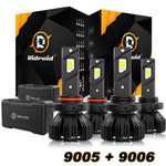 9005 9006 Led Headlights Kit Combo Bulbs 6500K High Low Beam Super White Bright EB-DRP