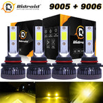 9005+9006 240W 25800Lm Combo Led Headlight High/Low Beam 3000K Amber 4 Bulbs Kit EB-DRP