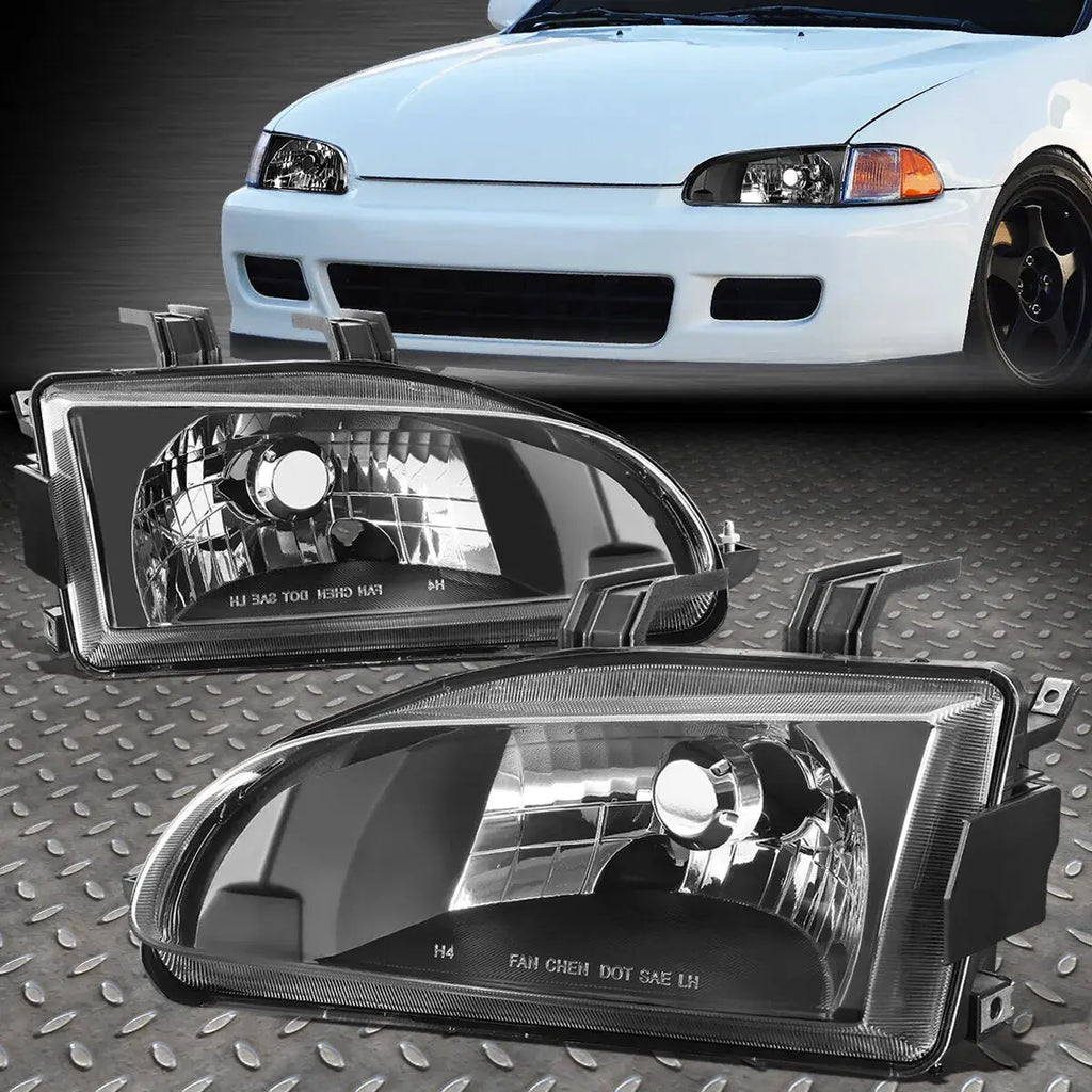 92-95 Honda Civic Eg Ej Eh Black/Clear Oe Style Replacement Headlight –  Dynamic Performance Tuning