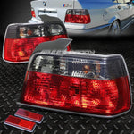 92-99 Bmw 3-Series E36 Sedan Red/Smoked Lens Tail Light Brake Reverse Lamps Speed Daddy