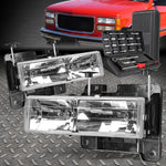 92-99 Gmc Yukon Chevy Tahoe Chrome Housing Headlights Replacement+Tool Set Speed Daddy