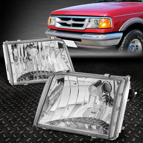 93-97 Ford Ranger Pickup Truck Oe Style Chrome Housing Clear Lens Headlights Speed Daddy