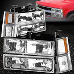 94-00 Chevy C10 C/K Pickup Chrome Housing Amber Corner Headlight Bumper Lamp Speed Daddy