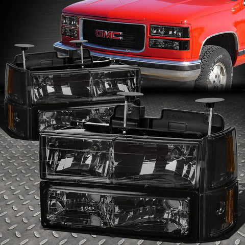 94-00 Gmc C/K Suburban Gmt400 Chrome Housing Smoked Lens Bumper Headlights Speed Daddy