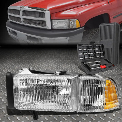 94-02 Dodge Ram Truck 1500 2500 3500 Driver Side Headlight Lamps+Tool Set Speed Daddy