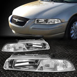 95-00 Cirrus Stratus Breeze Chrome Housing Clear Corner Headlight Head Lamps Speed Daddy