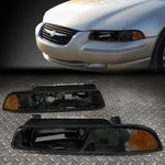 95-00 Cirrus Stratus Breeze Smoked Housing Amber Corner Headlight Head Lamps Speed Daddy