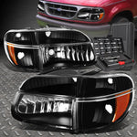 95-01 Ford Explorer Black Amber Side Turn Headlight Bumper Lamps+Tool Set Speed Daddy