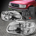 95-01 Ford Explorer Chrome Clear Side Turn Headlight Bumper Lamps+Tool Set Speed Daddy