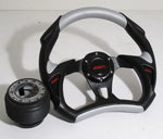 96-00 Civic Ek Battle Style Steering Wheel Silver Black AJP DIST