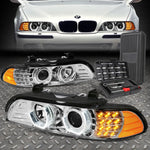 96-03 Bmw E39 5-Series 3D Led U-Halo Projector Headlights+Tool Set Chrome Speed Daddy