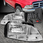 97-04 Dodge Dakota Durango Chrome Clear Side Headlight Bumper Lamp+Tool Set Speed Daddy