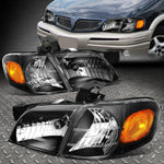 97-05 Chevy Venture Montana Black Housing Amber Corner Headlight Head Lamps Speed Daddy