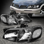 97-05 Chevy Venture Montana Black Housing Clear Corner Headlight Head Lamps Speed Daddy