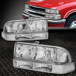 98-04 Chevy S10 Pickup Blazer Chrome/Clear Corner Headlight Bumper Head Lamp Speed Daddy