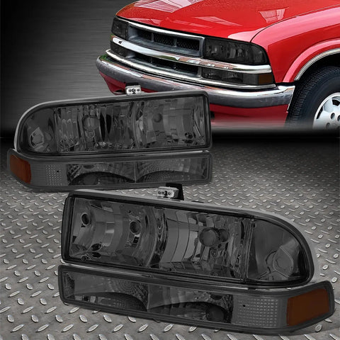 98-04 Chevy S10 Pickup Blazer Smoked/Amber Corner Headlight Bumper Head Lamp Speed Daddy