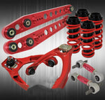 99 00 Civic Ek Em1 Red ScaLED Coil Sleeves + F/R Camber Kit + LCA Control Arm AJP DIST