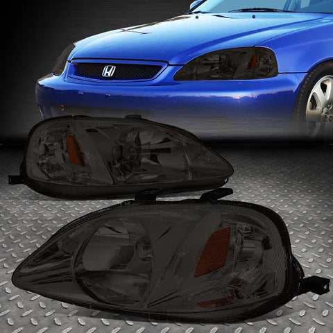 99-00 Honda Civic Ej Em Ek Smoked Lens  Amber Corner Headlight Signal Lamps Speed Daddy