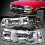 99-02 Chevy Silverado Suburban 1500 2500 Chrome Housing Headlights+Tool Set Speed Daddy