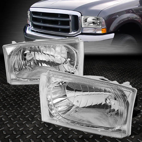 99-04 Ford Super Duty Excurison Oe Style Chrome Housing Headlight Head Lamps Speed Daddy