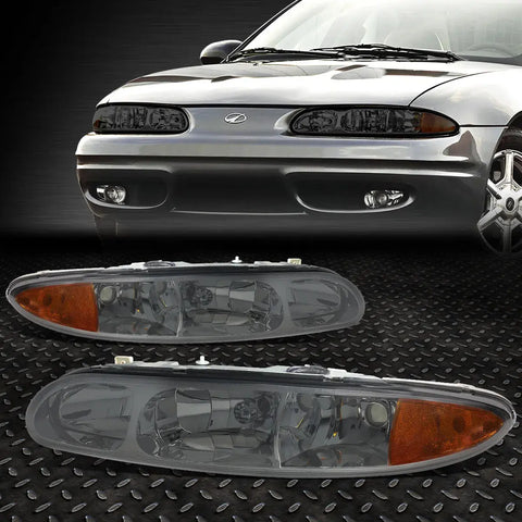 99-04 Oldsmobile Alero Pair Smoked Housing Amber Corner Headlight Head Lamps Speed Daddy