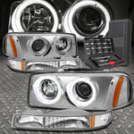 99-06 Gmc Sierra Led Halo Projector Headlight Bumper Lamps+Tool Set Chrome Speed Daddy