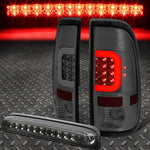 99-07 Ford Super Duty 3D Led C-Bar Tail Light+Third Brake Lamp Chrome/Smoked Speed Daddy