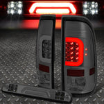 99-07 Ford Super Duty Led C-Bar Tail Lights+3D Third Brake/Cargo Lamp Tinted Speed Daddy