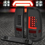 99-07 Ford Super Duty Led L-Bar Tail Lights+3D Third Brake/Cargo Lamp Tinted Speed Daddy