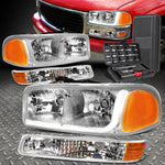 99-07 Gmc Sierra Yukon Led Drl Chrome/Amber Headlights Bumper Lamps+Tool Set Speed Daddy