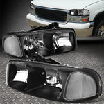 99-07 Gmc Sierra Yukon Xl Black Housing Clear Corner Headlight Head Lamps Speed Daddy