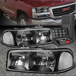 99-07 Gmc Sierra Yukon Xl Black Housing Clear Side Headlight Lamp+Tool Set Speed Daddy