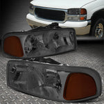 99-07 Gmc Sierra Yukon Xl Smoked Housing Amber Corner Headlight Head Lamps Speed Daddy